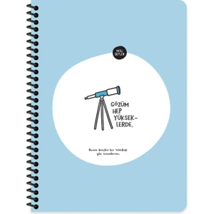 Hisli Şeyler Kareli Spiralli Stickerli Defter Gözüm Yükseklerde 16 5 x 22 5