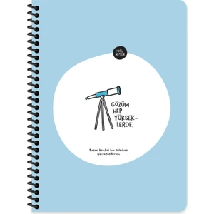 Hisli Şeyler Çizgili Spiralli Stickerli Defter Gözüm Yükseklerde 16 5 x 22 5