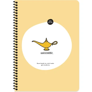 Hisli Şeyler A4 Kareli Spiralli Stickerli Defter Hallederiz