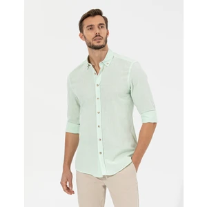 Pierre Cardin Erkek Yeşil Slim Fit Uzun Kollu Gömlek 50268183-VR054