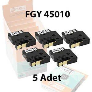 Dymo D1 Muadili Etiket Plastik Şeffaf - 12 mm x 7 mt - 45010 - Eko Paket 5'li