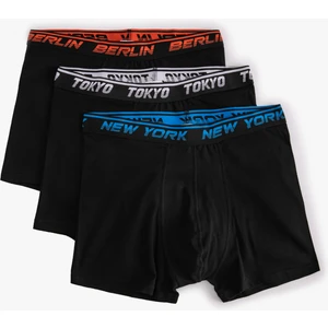 3'lü Boxer Seti Slogan Baskılı Pamuklu