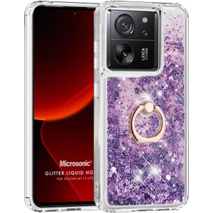 Xiaomi Mi 13T Pro Kılıf Glitter Liquid Holder Mor