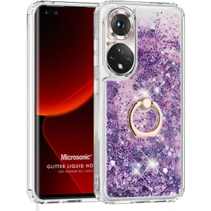 Honor 90 Kılıf Glitter Liquid Holder Mor