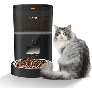 OVIOO QQ005 6 Litre Kameralı ve Uzaktan Wifi Bağlantılı Paslanmaz Kaseli Kedi ve Köpek Besleyici