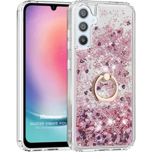 Samsung Galaxy A24 Kılıf Glitter Liquid Holder Pembe