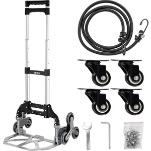 10 Tekerli Merdiven Çıkabilen Katlanır Taşıma Arabası Koli Yük Paket Aracı