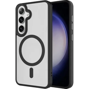 Samsung S24 Plus Için Magsafe Manyetik Darbeye Dayanıklı Yarı Esnek Plastik Tpu Kılıf - Siyah AL8115