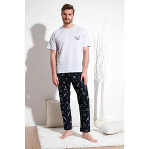 Pamuklu Regular Fit Kısa Kollu Pijama Takımı Erkek Pijama Takımı 6572011