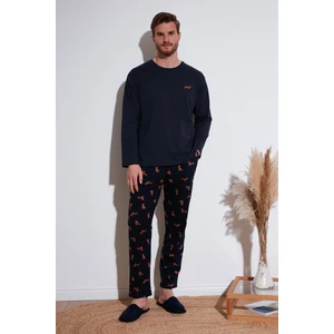 Pamuklu Regular Fit Uzun Kollu Pijama Takımı Erkek Pijama Takımı 6572013