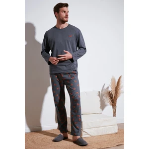 Pamuklu Regular Fit Uzun Kollu Pijama Takımı Erkek Pijama Takımı 6572013