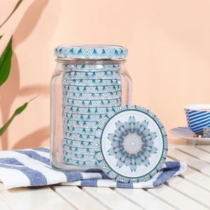 1600 ml Kavanoz 15'li Yeşil Çini Kapaklı