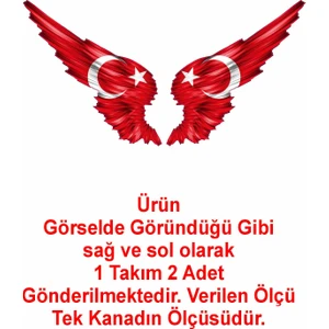 Kanatlı Türk Bayrağı Sticker