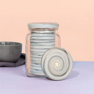 Home Kapak Hediyeli 1600 ml Kare Kavanoz - Batique Kapaklı