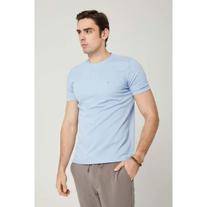 Sıfır Yaka Bisiklet Yaka Petek Dokulu Erkek Tshirt