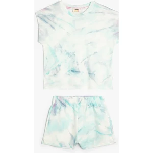 Batik Desenli Şort Tişört Takım Pamuklu