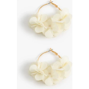 Çiçekli Halka Küpe Hacimli