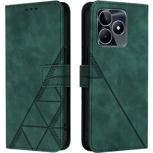 Manyi Mall Realme C53 4G/C51 4g Pu Deri Kredi Kartı Tutucu Flip Folio Için Kılıf (Yurt Dışından)