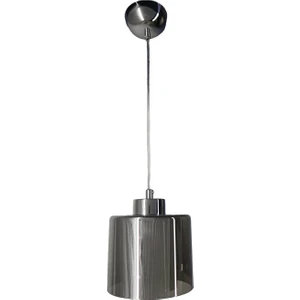 Mutu Ticaret Gani Sarkıt Krom Tekli Füme + Beyaz Camlı Avize | Kaliteli Modern Metal Avize