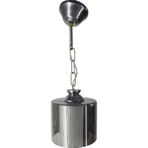 Mutu Ticaret Askı Krom Tekli Füme + Beyaz Camlı Avize | Kaliteli Modern Metal Avize