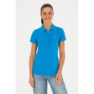 U.S. Polo Assn. Kadın Saks Basic Polo Yaka Tişört 50280057-VR045
