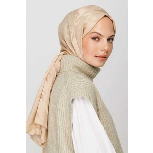 Valor Scarf Latte Kazayağı Desen Ipeksi Jakar Şal