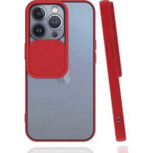 Megafox Teknoloji Apple iPhone 13 Pro Uyumlu Kılıf Lensi Kapak, Kırmızı