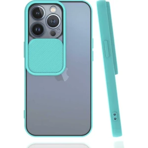 Megafox Teknoloji Apple iPhone 13 Pro Uyumlu Kılıf Lensi Kapak, Turkuaz