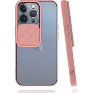 Megafox Teknoloji Apple iPhone 13 Pro Uyumlu Kılıf Lensi Kapak, Pembe Açık