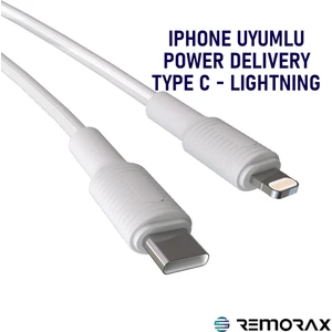 Coral iPhone Uyumlu Power Delivery Type C-Lightning 120 Cm 27 Watt PD Beyaz-Beyaz