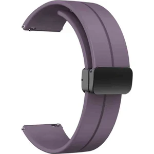 Megafox Teknoloji Huawei Gt2 / Gt2 Pro Uyumlu Kordon Silikon Magnetik Tokalı Spor Kayış, Mor