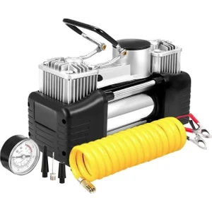 Araç Lastik Çift Pistonlu Hava Şişirme Kompresörü Pompası Profesyonel 150PSI 12 Volt