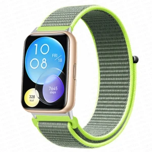 Megafox Teknoloji Huawei Watch Fit 2 Uyumlu Kordon Hasır Örgü Işlemeli Yumuşak Esnek Spor Kayış, Siyah - Beyaz - Gri