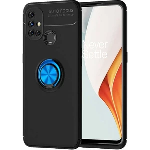 Megafox Teknoloji Oneplus Nord N10 5g Uyumlu Kılıf Ravel Silikon Kapak, Siyah-Mavi