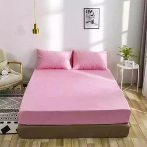 Lila Moon Pembe Renkli Pamuklu Ranforce Kumaştan Tek / Çift Kişilik Fitted Lastikli Çarşaf Takımı
