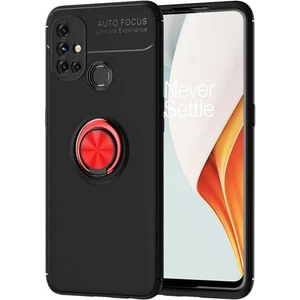Megafox Teknoloji Oneplus Nord N10 5g Uyumlu Kılıf Ravel Silikon Kapak, Siyah-Kırmızı