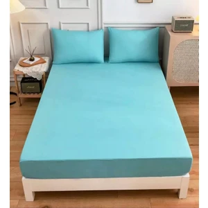 Lila Moon Mint Renkli  Pamuklu Ranforce Kumaştan Tek / Çift Kişilik Fitted Lastikli Çarşaf Takımı
