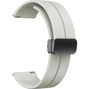 Megafox Teknoloji Samsung Galaxy Watch Uyumlu Kordon Silikon Magnetik Mıknatıslı Toka Spor Kayış, Starligh