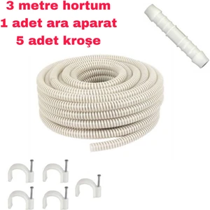 Klima Su Tahliye Hortumu 3 Metre + Ek Parça + 5 Adet Krose