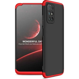 Megafox Teknoloji Xiaomi Redmi 10 Uyumlu Kılıf Ays Kapak, Siyah-Kırmızı