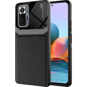 Megafox Teknoloji Xiaomi Redmi Note 10 Pro Uyumlu Kılıf Emiks Kapak, Siyah