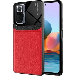 Megafox Teknoloji Xiaomi Redmi Note 10 Pro Uyumlu Kılıf Emiks Kapak, Kırmızı