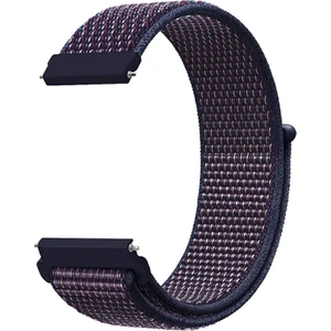 Megafox Teknoloji Samsung Galaxy Watch Gear S3 / Gear S4 Uyumlu Kordon Hasır Örgü Işlemeli Spor Kayış, Siyah - M