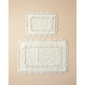 English Home Romantic Pamuklu Banyo Paspası Seti Ekru