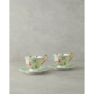 English Home Vanilla New Bone China 4 Parça 2 Kişilik Çay Fincanı Takımı Açık Yeşil
