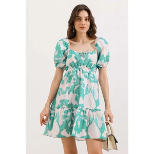 2351 Kloş Poplin Elbise - D. Mint