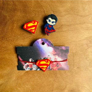 Superman 3 Lü Set Crocs Jibbitz Terlik Süsü ve Makrome Örgülü Ayarlamalı Çocuk Bilekliği