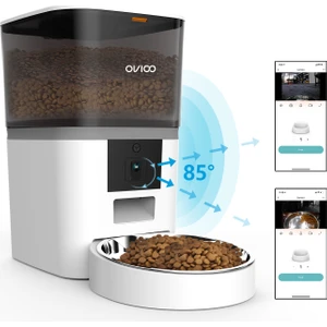 OVIOO QQ005 6 Litre Kameralı ve Uzaktan Wifi Bağlantılı Paslanmaz Kaseli Kedi ve Köpek Besleyici