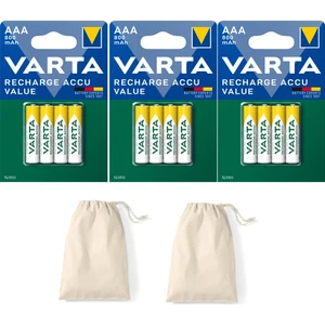 56613 Şarj Edilebilir Value 12 Adet 800MAH Aaa Ince Pil+Saklama Kesesi Hediye