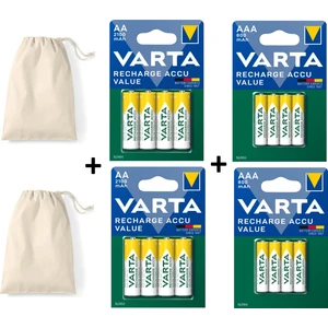 Şarj Edilebilir Value 8X2100MAH Aa KALEM+8X800MAH Aaa Ince Pil+Saklama Kesesi Hediye